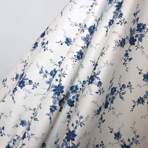 Liberty Fabrics & Bridgerton ~ 'Amelie Luise' Blue & White | Tana Lawn™ *Remnant 4.2m Was $250 Now $199